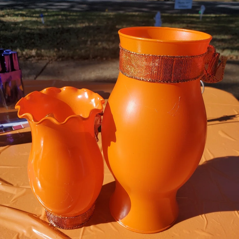 Orange Jack-O'-Lantern Candle Covers